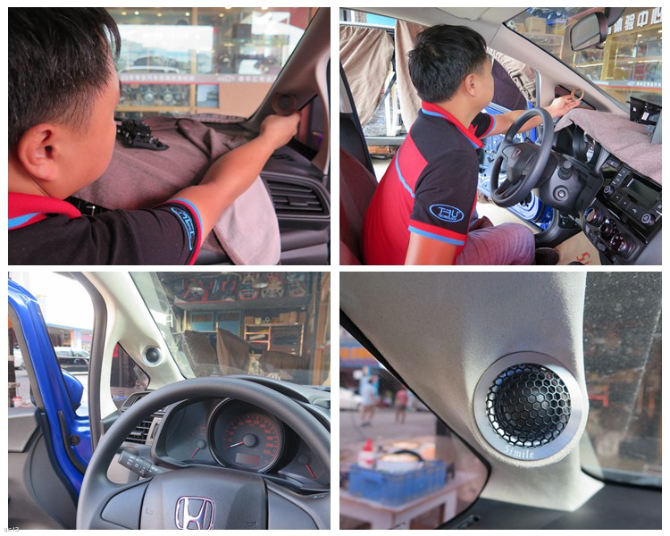 东莞车乐汇汽车音响：本田飞度改装诗蔓汽车音响系统，听DJ怒吼！